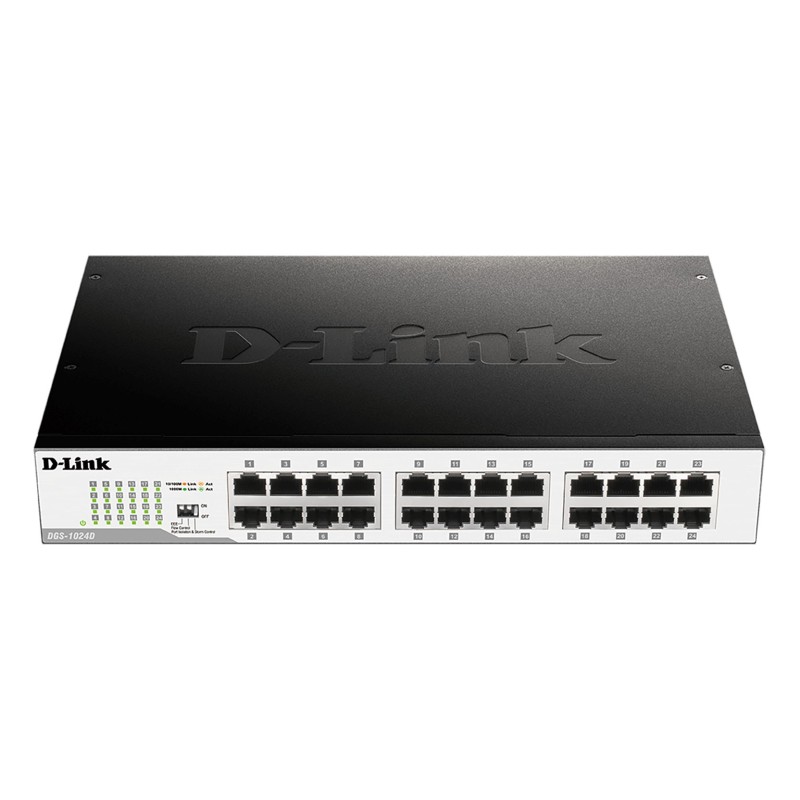 D-Link DGS-1024D commutateur réseau Non-géré Gigabit Ethernet (10 100 1000) 1U Noir, Argent