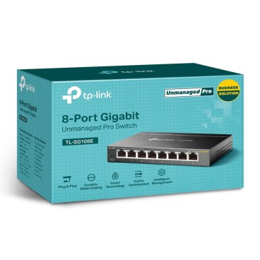 TP-Link TL-SG108E commutateur réseau Non-géré L2 Gigabit Ethernet (10 100 1000) Noir