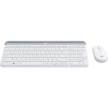 Logitech Slim Wireless Keyboard and Mouse Combo MK470 clavier RF sans fil AZERTY Français Blanc