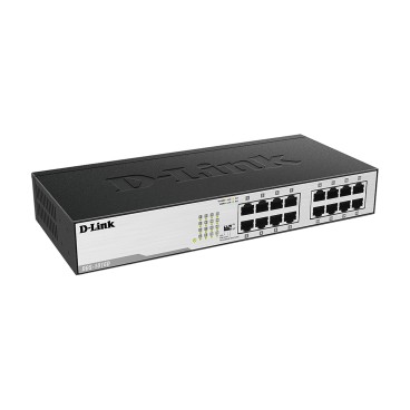 D-Link DGS-1016D commutateur réseau Non-géré Gigabit Ethernet (10 100 1000) 1U Noir, Argent