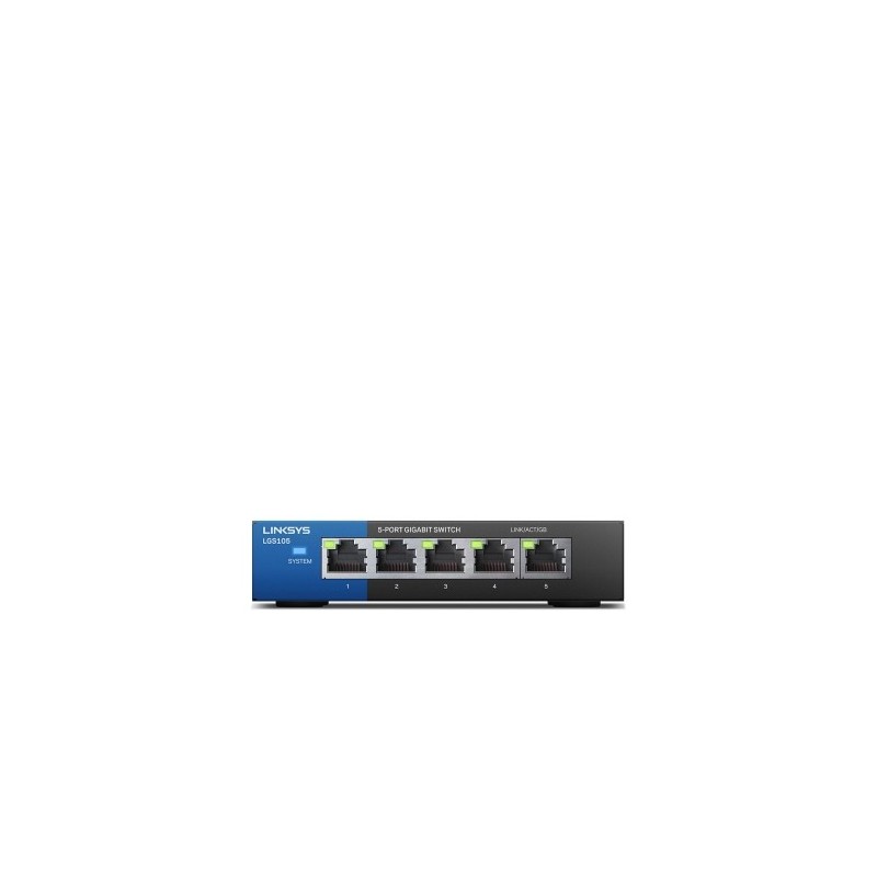 Linksys LGS105 Non-géré Gigabit Ethernet (10 100 1000) Noir, Bleu