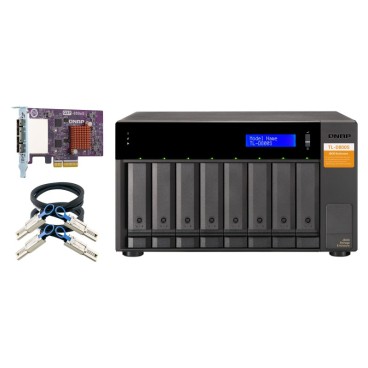 QNAP TL-D800S Boîtier de disques de stockage Boîtier disque dur SSD Noir, Gris 2.5 3.5"