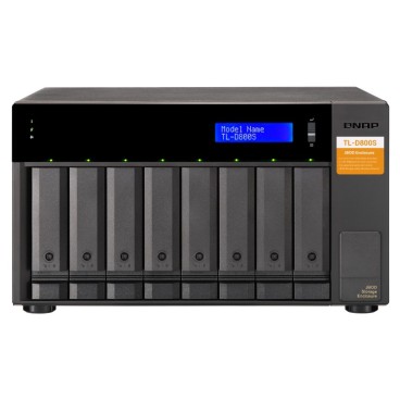 QNAP TL-D800S Boîtier de disques de stockage Boîtier disque dur SSD Noir, Gris 2.5 3.5"
