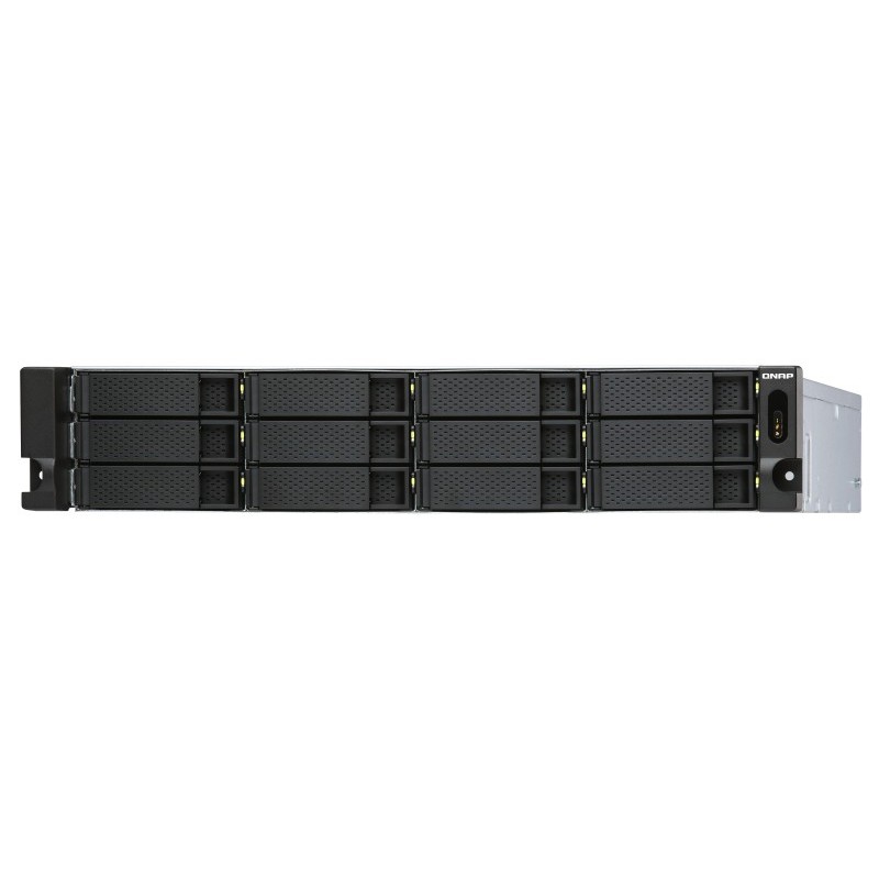 QNAP TL-R1200S-RP Boîtier de disques de stockage Boîtier disque dur SSD Noir, Gris 2.5 3.5"