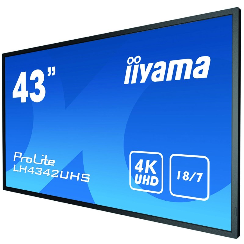iiyama LH4342UHS-B1 affichage de messages Panneau plat de signalisation numérique 108 cm (42.5") IPS 500 cd m² 4K Ultra HD Noir