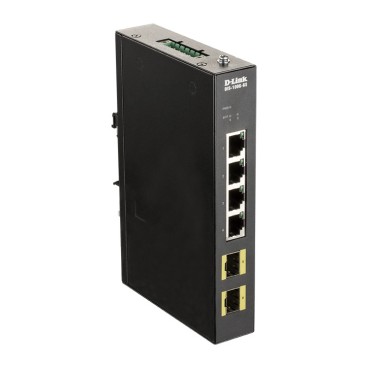 D-Link DIS-100G-6S commutateur réseau Non-géré Gigabit Ethernet (10 100 1000) DIN rail Noir