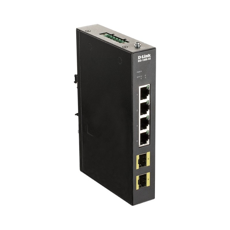 D-Link DIS-100G-6S commutateur réseau Non-géré Gigabit Ethernet (10 100 1000) DIN rail Noir