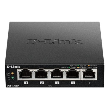 D-Link DGS-1005P E commutateur réseau Non-géré Gigabit Ethernet (10 100 1000) Connexion Ethernet, supportant l'alimentation via