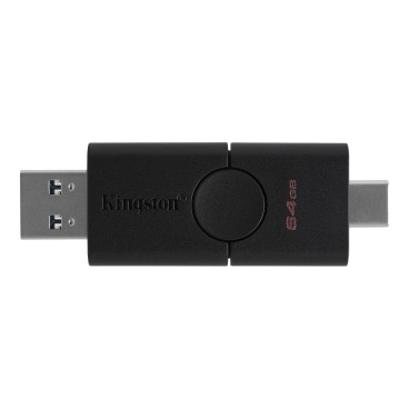 Kingston Technology DataTraveler Duo lecteur USB flash 64 Go USB Type-A   USB Type-C 3.2 Gen 1 (3.1 Gen 1) Noir