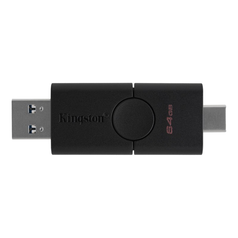 Kingston Technology DataTraveler Duo lecteur USB flash 64 Go USB Type-A   USB Type-C 3.2 Gen 1 (3.1 Gen 1) Noir