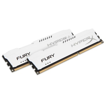 HyperX FURY White 8GB 1600MHz DDR3 module de mémoire 8 Go 2 x 4 Go