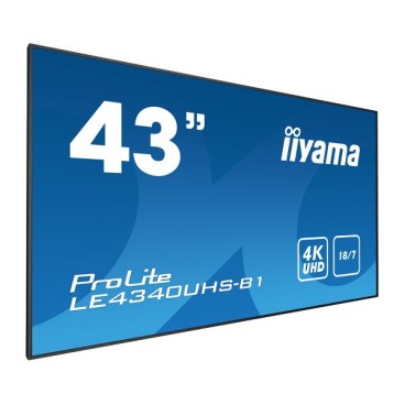 iiyama LE4340UHS-B1 affichage de messages 108 cm (42.5") LED 350 cd m² 4K Ultra HD Noir Android 18 7