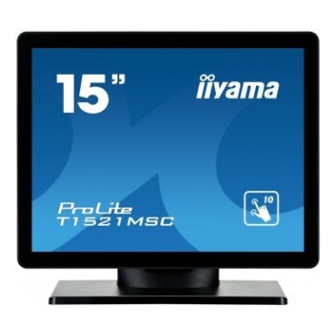 iiyama ProLite T1521MSC-B1 moniteur à écran tactile 38,1 cm (15") 1024 x 768 pixels Plusieurs pressions Dessus de table Noir
