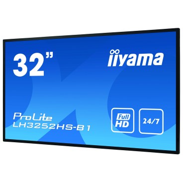 iiyama LH3252HS-B1 affichage de messages Panneau plat de signalisation numérique 80 cm (31.5") IPS 400 cd m² Full HD Noir
