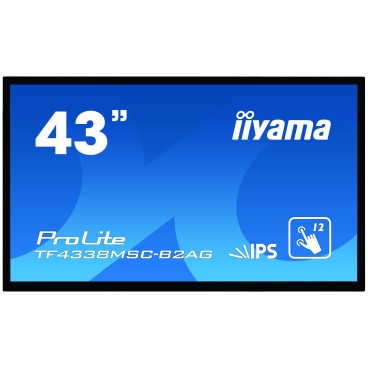iiyama ProLite TF4338MSC-B2AG moniteur à écran tactile 109,2 cm (43") 1920 x 1080 pixels Plusieurs pressions Kiosque Noir