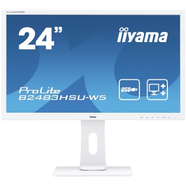 iiyama ProLite B2483HSU-W5 écran plat de PC 61 cm (24") 1920 x 1080 pixels Full HD LED Blanc