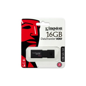 Kingston Technology DataTraveler 100 G3 lecteur USB flash 16 Go USB Type-A 3.2 Gen 1 (3.1 Gen 1) Noir