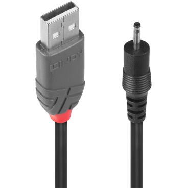 Lindy 70265 câble électrique Noir 1,5 m USB A EIAJ-01 (2.5 mm, 0.7 mm)