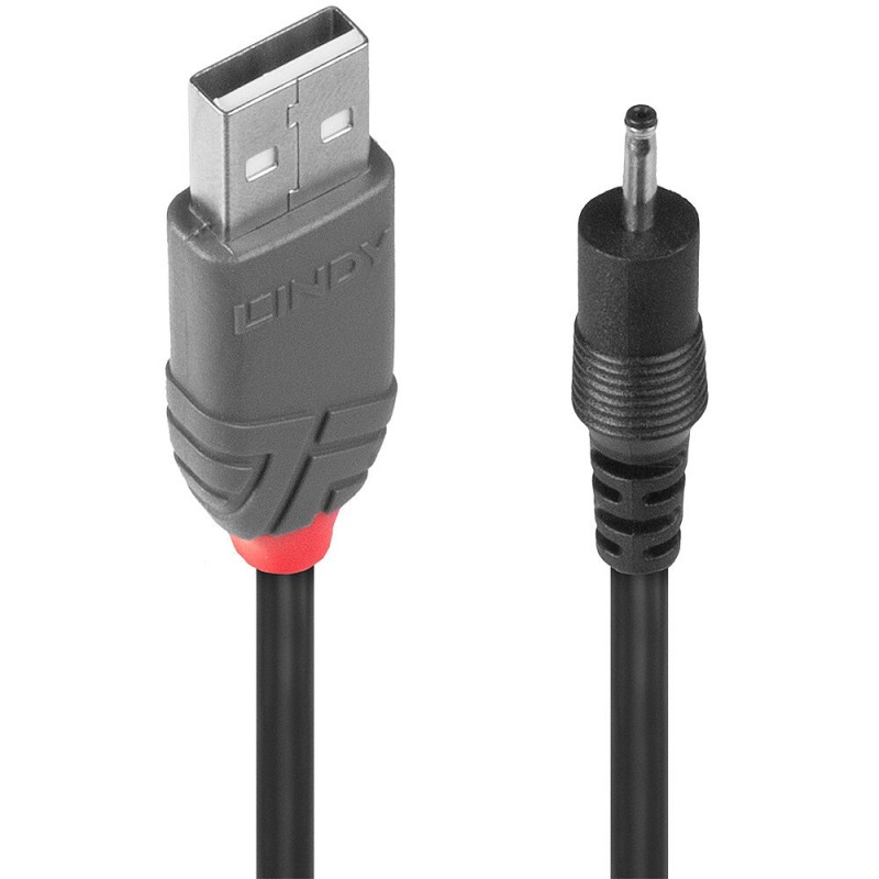 Lindy 70265 câble électrique Noir 1,5 m USB A EIAJ-01 (2.5 mm, 0.7 mm)