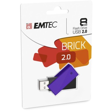 Emtec C350 Brick 2.0 lecteur USB flash 8 Go USB Type-A Noir, Violet