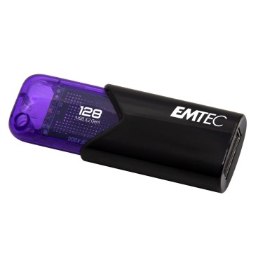 Emtec Click Easy lecteur USB flash 128 Go USB Type-A 3.2 Gen 1 (3.1 Gen 1) Noir, Violet