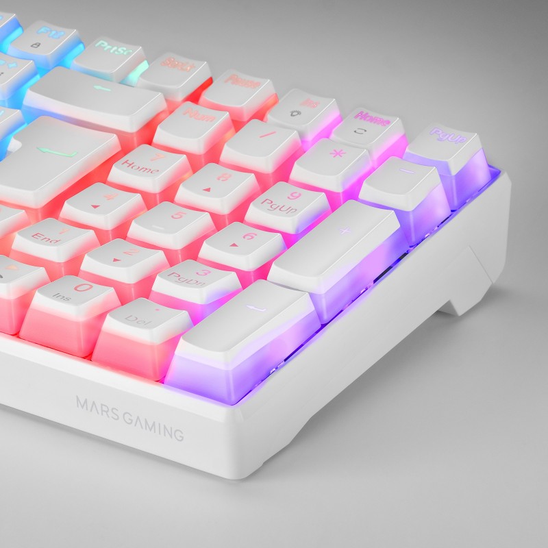 Clavier Gamer mécanique (Outemu Brown Switch) Mars Gaming MKUltra RGB (Blanc )