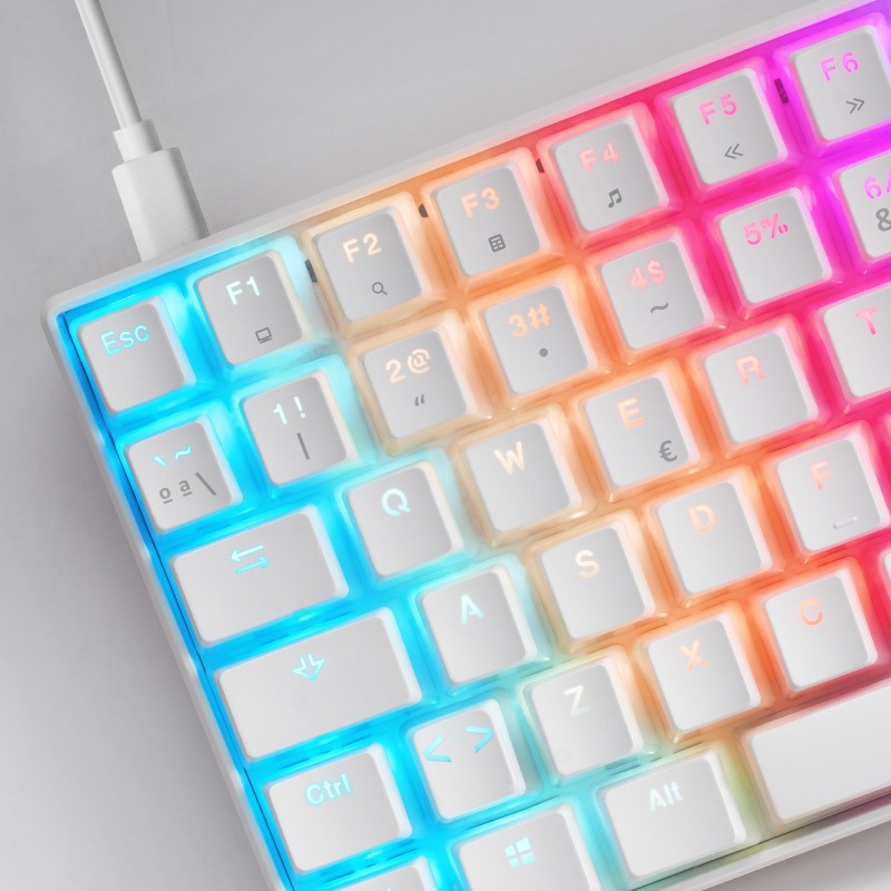 clavier punk étanche avec 108 touches rondes clavier lumineux clavier muet  clavier mécanique costume blanc[142]