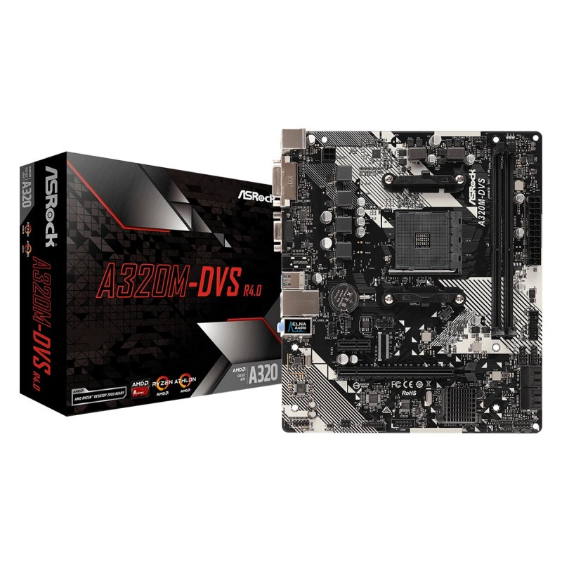 Asrock A320M-DVS R4.0 AMD A320 Emplacement AM4 micro ATX