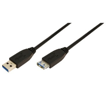 LogiLink 1m USB A - USB A 3.0 F M câble USB USB 3.2 Gen 1 (3.1 Gen 1) Noir