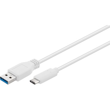 Goobay 67188 câble USB 1 m USB 3.2 Gen 1 (3.1 Gen 1) USB C USB A Blanc