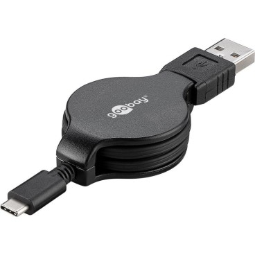 Goobay 45743 câble USB 1 m USB 2.0 USB A USB C Noir