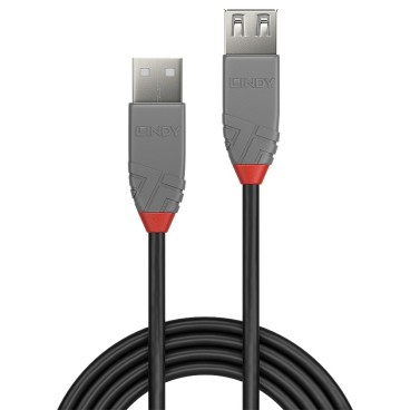 Lindy 36700 câble USB 0,2 m USB 2.0 USB A Noir, Gris