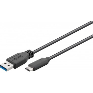 Goobay USB A USB C, 1 m câble USB USB 3.2 Gen 1 (3.1 Gen 1) Noir