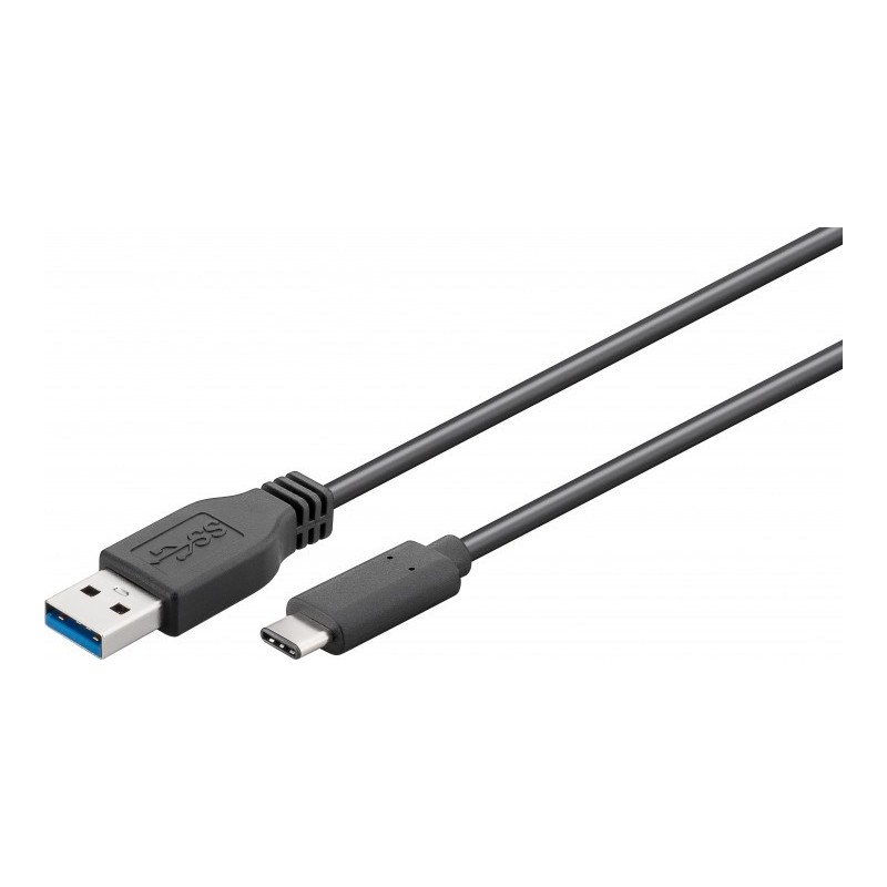 Goobay USB A USB C, 1 m câble USB USB 3.2 Gen 1 (3.1 Gen 1) Noir