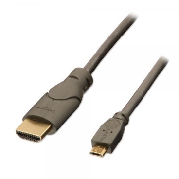 Lindy 0.5m HDMI - USB 2.0 Micro B M M 0,5 m Micro USB Noir, Anthracite