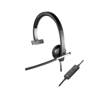 Logitech USB Headset Mono H650e Casque Avec fil Arceau Bureau Centre d'appels Noir, Gris