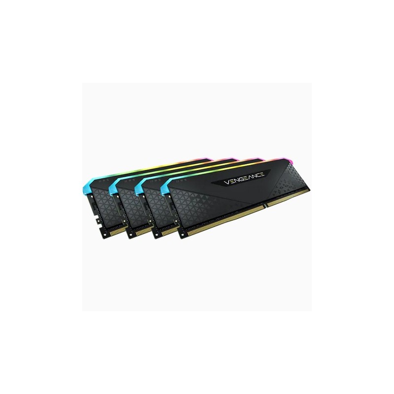 Kit Barrettes mémoire 32Go (4x8Go) DIMM DDR4 Corsair Vengeance RS RGB  PC4-25600 (3200 Mhz) (Noir)