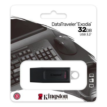 Kingston Technology DataTraveler Exodia lecteur USB flash 32 Go USB Type-A 3.2 Gen 1 (3.1 Gen 1) Noir
