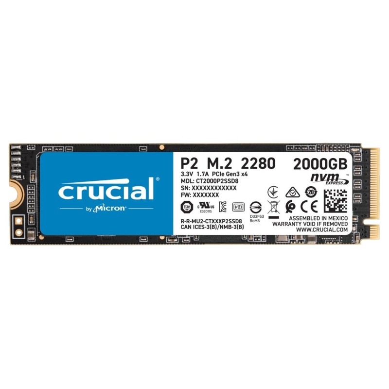 Crucial P2 M.2 2000 Go PCI Express 3.0 NVMe