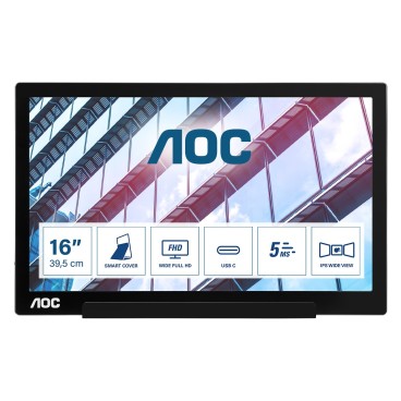 AOC 01 Series I1601P écran plat de PC 39,6 cm (15.6") 1920 x 1080 pixels Full HD LED Argent, Noir