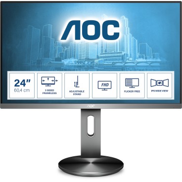 AOC 90 Series I2490PXQU BT écran plat de PC 60,5 cm (23.8") 1920 x 1080 pixels Full HD LED Noir