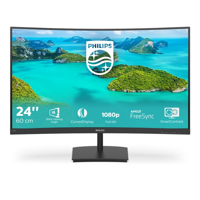 Philips E Line 241E1SCA 00 écran plat de PC 59,9 cm (23.6") 1920 x 1080 pixels Full HD LCD Noir