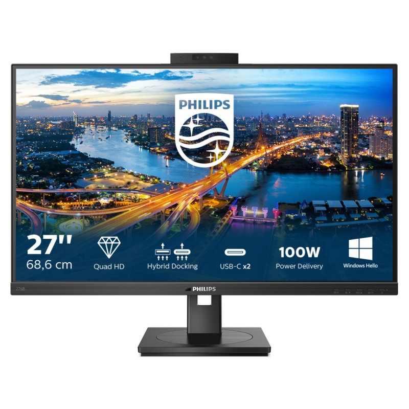 Philips B Line 276B1JH 00 écran plat de PC 68,6 cm (27") 2560 x 1440 pixels Quad HD LCD Noir