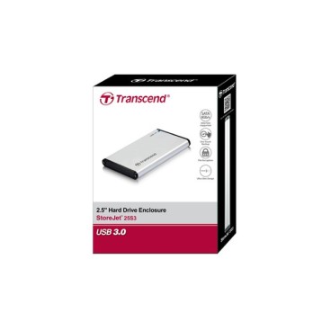 Transcend StoreJet 25S3 Boîtier disque dur SSD Argent 2.5" Alimenté par port USB