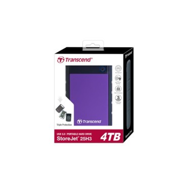 Transcend StoreJet 25H3 disque dur externe 4000 Go Noir, Violet