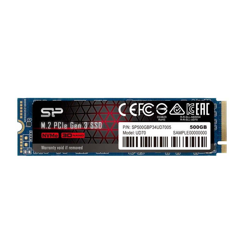 Silicon Power SP500GBP34UD7005 disque SSD M.2 500 Go PCI Express 3.0 QLC 3D NAND NVMe