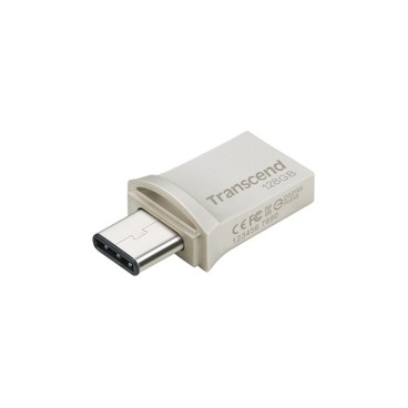 Transcend JetFlash 890 lecteur USB flash 128 Go USB Type-A   USB Type-C 3.2 Gen 1 (3.1 Gen 1) Noir, Argent