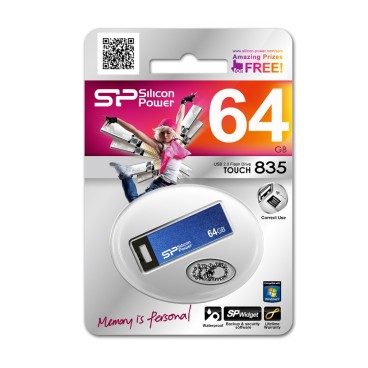 Silicon Power 64GB Touch 835 lecteur USB flash 64 Go USB Type-A 2.0 Bleu