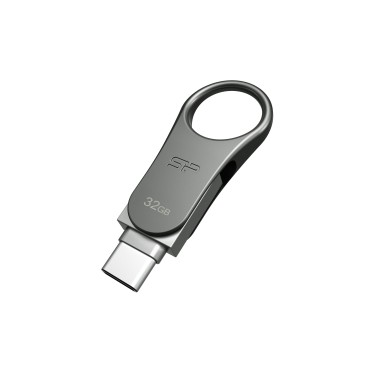 Silicon Power Mobile C80 lecteur USB flash 32 Go USB Type-A   USB Type-C 3.2 Gen 1 (3.1 Gen 1) Titane
