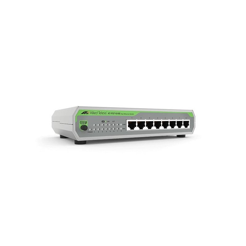 Allied Telesis AT-FS710 8E-60 Non-géré Fast Ethernet (10 100) Connexion Ethernet, supportant l'alimentation via ce port (PoE)